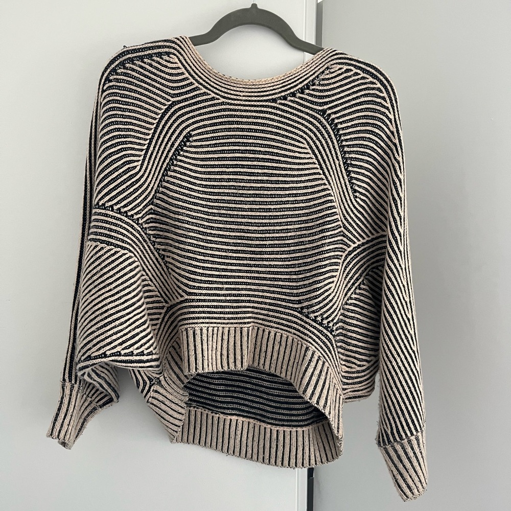 Lumiere Striped Dolman Sleeve Knit Sweater